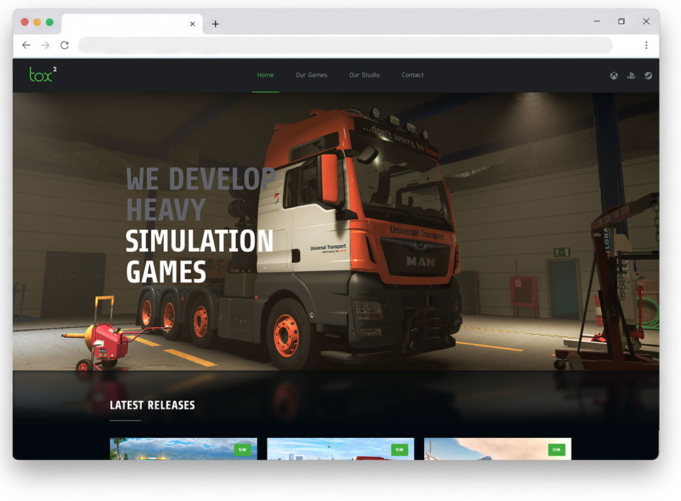 Website-Screenshot von tox² interactive GmbH.